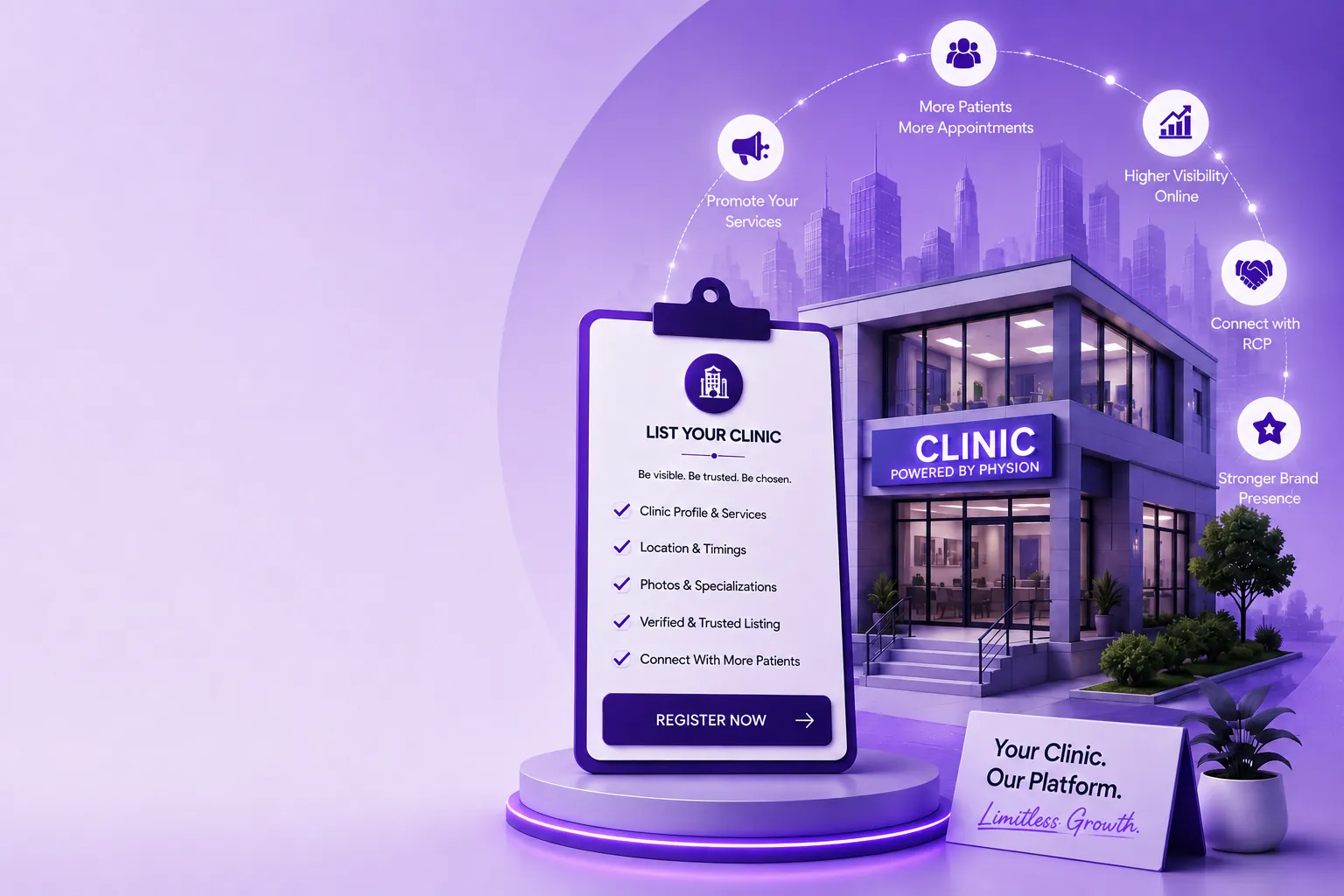 Clinic listing and registration on Physion