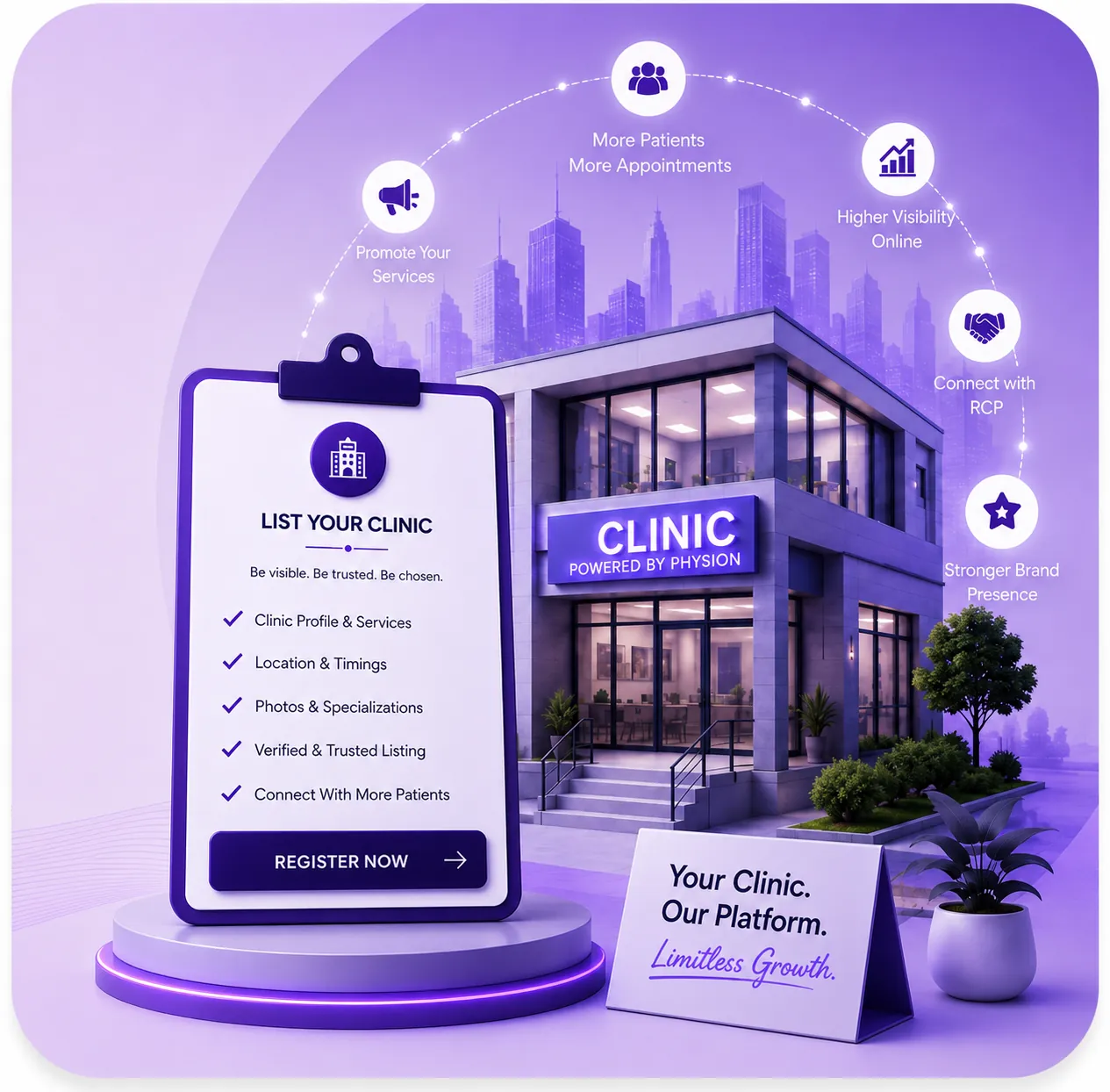 Clinic listing and registration on Physion
