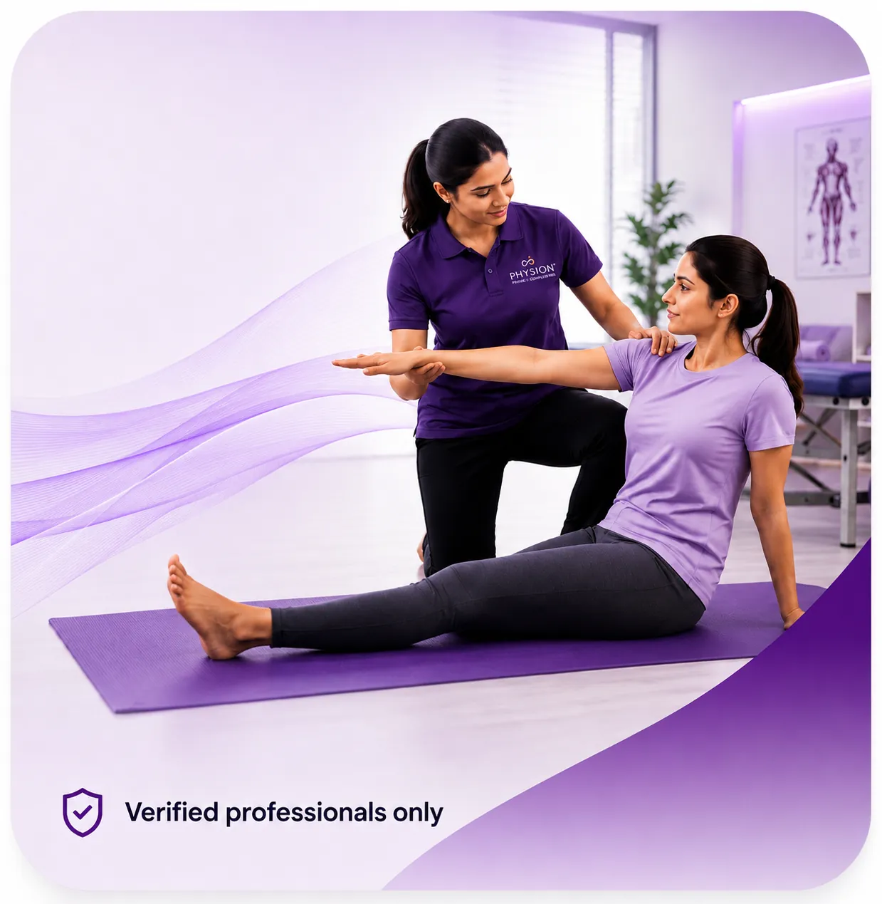 Physiotherapist providing personalised care and guidance